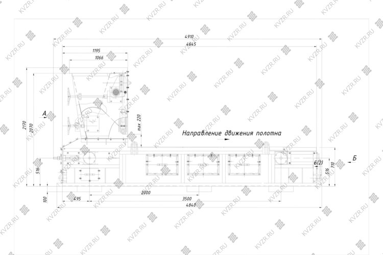 Топка с ленточным полотном ТЛПХ-1.87/3.5 чертеж